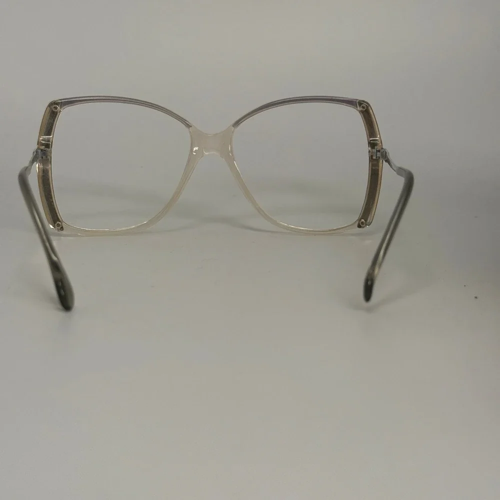 Zylloware 201 Vintage Oversized Butterfly Eyeglasses Clear Silver Frames  22583‎